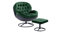 Fotel obrotowy tapicerowany z podnóżkiem zielony kalisz.jpg